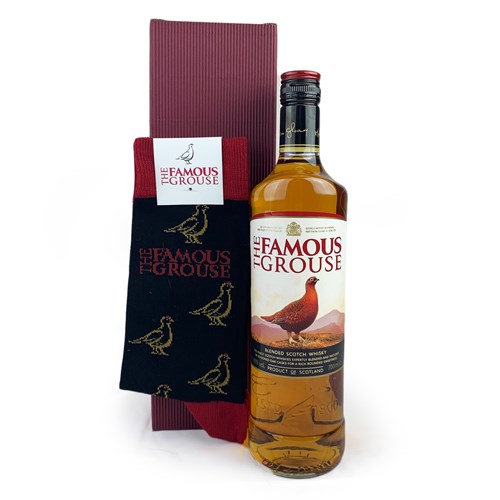 The Famous Grouse with Branded Socks Gift Box perfect for Fathers Day